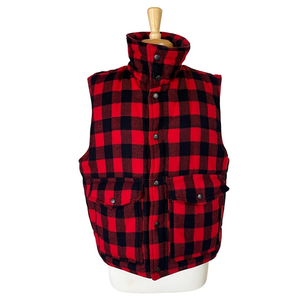 Vintage Sportsman's Choice Red and Black Buffalo Plaid Vest 1970. - 1980s - Picture 1 of 5